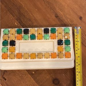 White leather DVF clutch